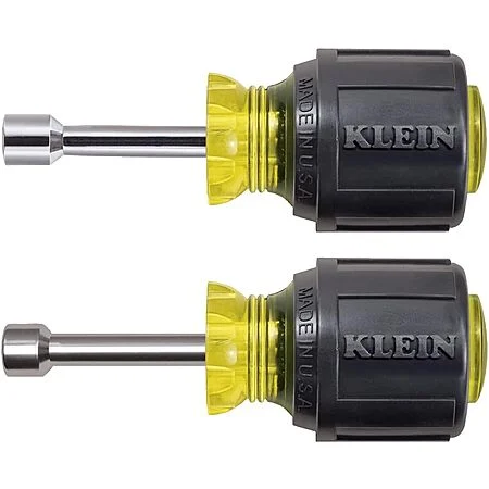 2-Pc Klein Tools Full Hollow Shaft Stubby Nut Driver Set (1/4" & 5/16")