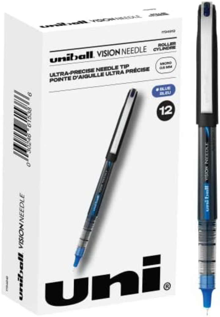 12-Pack Uni-Ball uni Roller Ball Stick Pens 0.5mm Blue