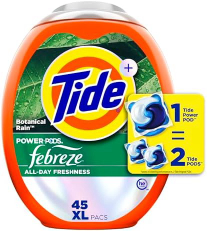 45-Ct Tide Power PODS Laundry Detergent Pacs Odor Defense + Oxi