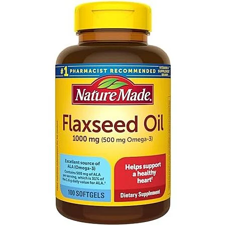 Select Accounts: 100-Ct Nature Made Flaxseed Oil 1000 mg Softgels (100 Day Supply)
