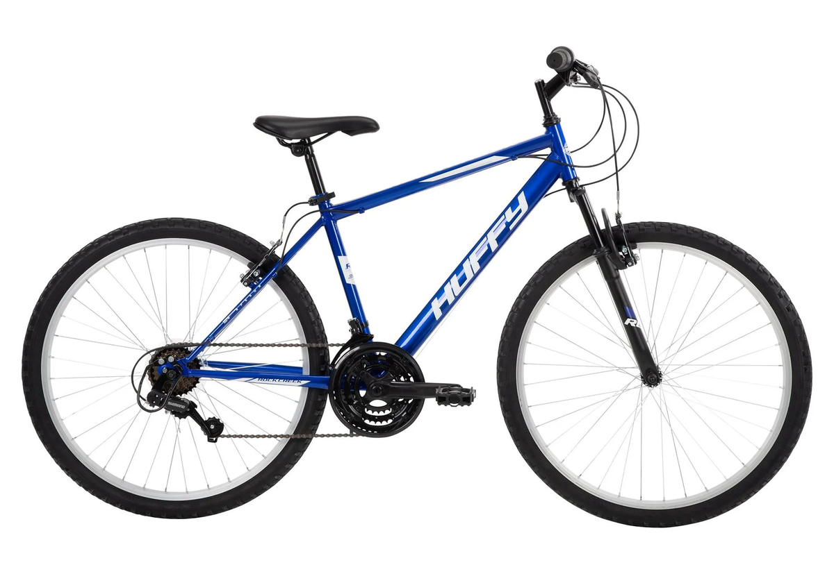 Huffy 26" Rock Creek Mountain Bike, Fits Riders 5'0"+, Blue, Adult, Men's