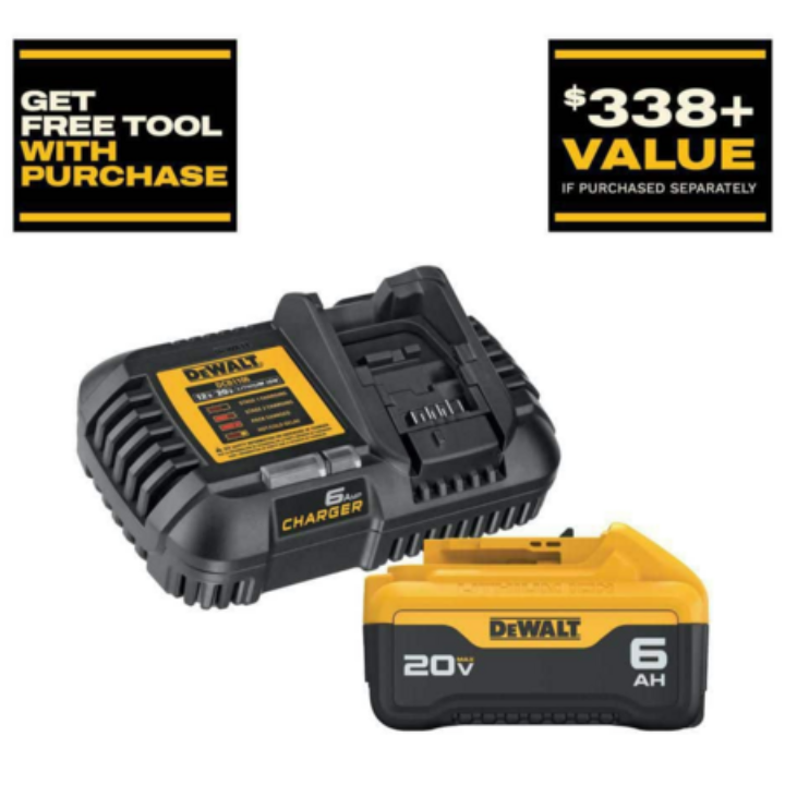 DEWALT 20V MAX Lithium-Ion 6.0 Ah Battery & Charger