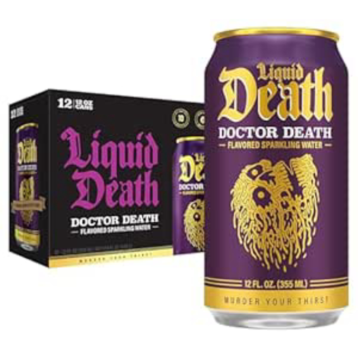12-Pk 12-Oz Liquid Death Soda-Flavored Sparkling Water (Various)