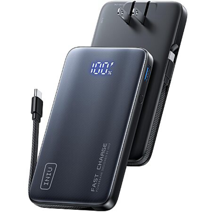 INIU 10,000mAh 3-in-1 Portable Wall Charger with 45W USB-C