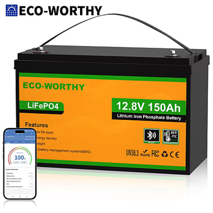 ECO-WORTHY Sale: 150Ah 12V Bluetooth LiFePO4 Lithium Battery
