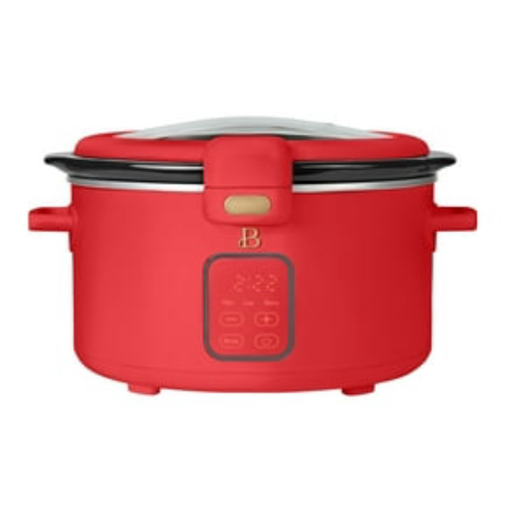 4-Quart Beautiful by Drew Barrymore Digital Slow Cooker w/ Hinged Locking Lid (Tomato Red)