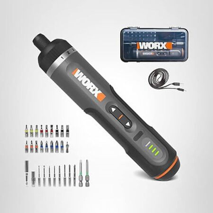 WORX 4V Lithium Screwdriver with 30-Pc Accessory Kit