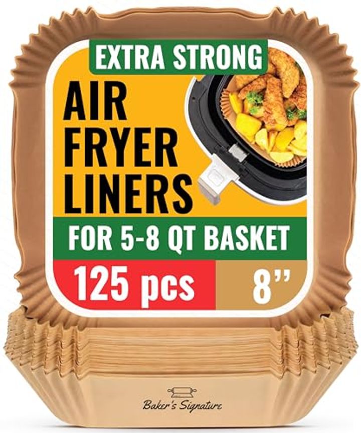 Air Fryer Paper Liners 125-Pack – Non-Stick & Oil-Proof Cleanup