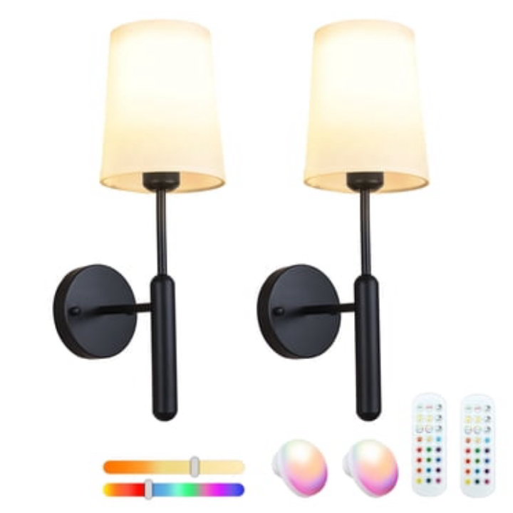 LUTEC Rechargeable RGB Wall Sconce (2‑Pack) – $19.99