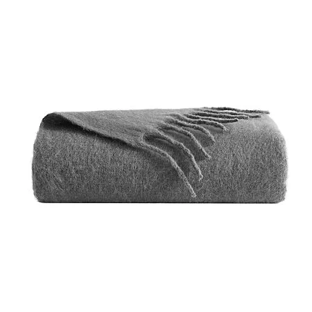 50" x 70" Kenneth Cole Faux Mohair Throw Blanket (Grey)