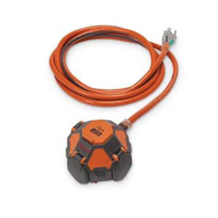 Ridgid 3-Outlet 8' Power Ball USB Extension Cord
