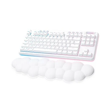 Logitech G715 Wireless Mechanical Gaming Keyboard with LIGHTSYNC RGB, Lightspeed, Linear Switches (GX Red), and Keyboard Palm Rest, PC/Mac Compatible - White Mist $129.99