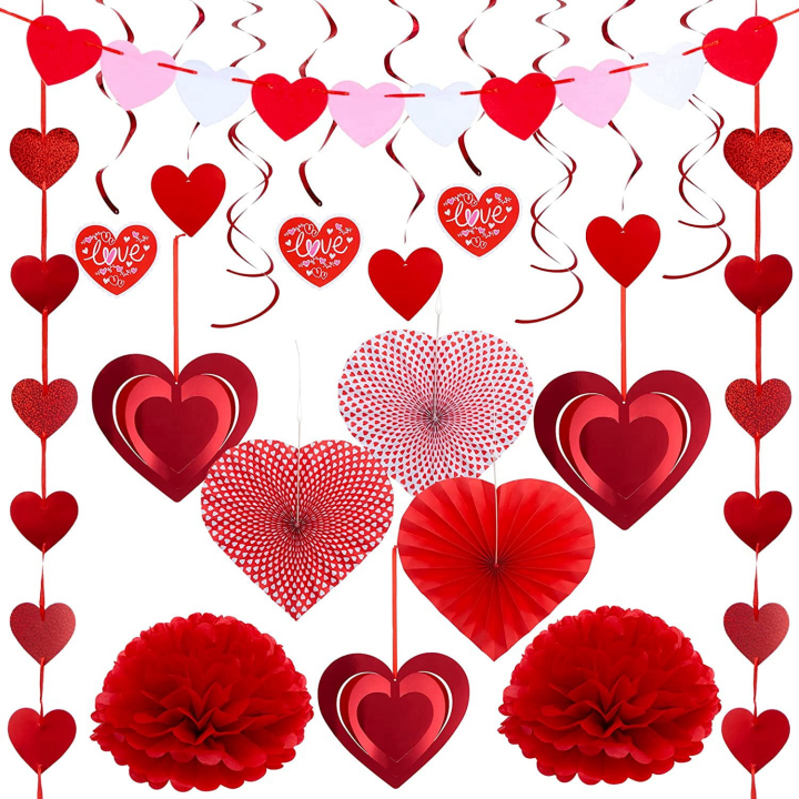 Valentines Day Heart Paper Kit Party Decorations