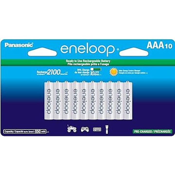 10-Ct Panasonic Eneloop AAA 850mAh Rechargeable Batteries