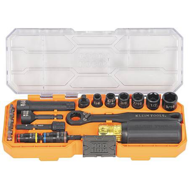 21-Pc Klein Tools KNECT Impact Pass Through & Flip SAE Socket Starter Set