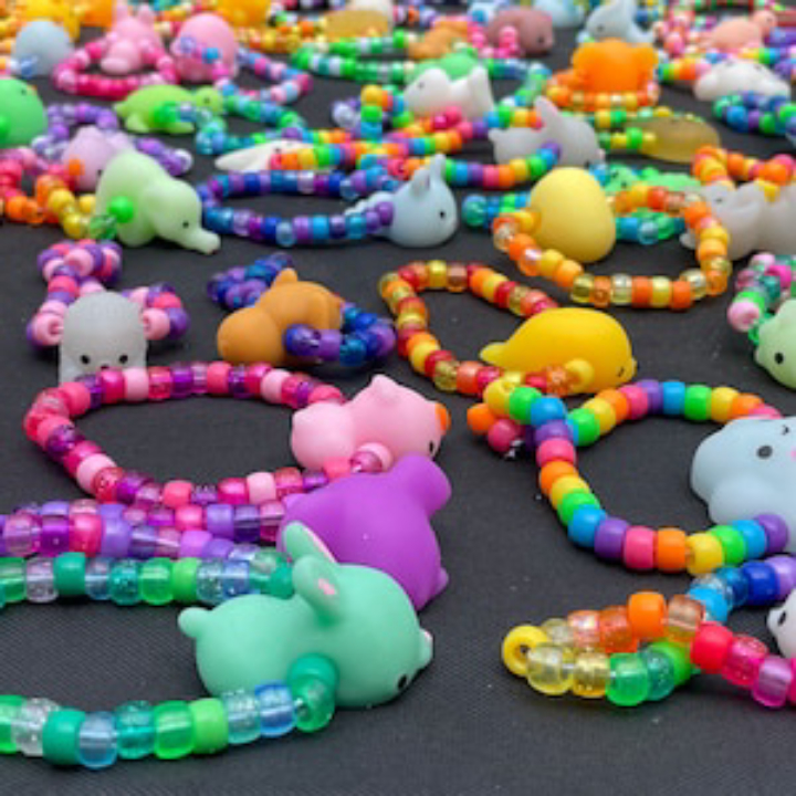 Fidgiwear Squishy Beads, Create Soft Squishy Fidget Jewelry with Reusable, Stretchy Cords