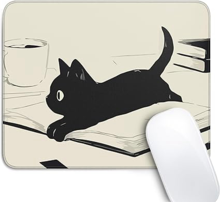 Cute Kawaii Black Cat Mouse Pad – Smooth & Non‑Slip