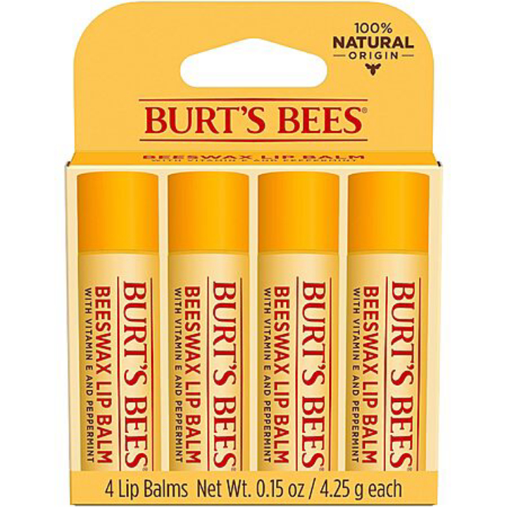 4-Pack 0.15-Ounce Burt's Bees Beeswax Lip Balm  + Free Shipping