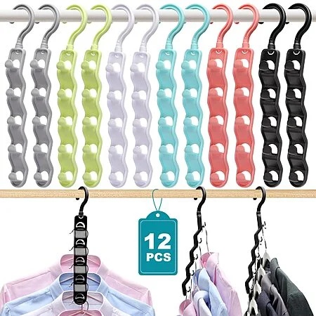 12-Pack JIAYIISHU Sturdy Closet Organizer Space Saving Hangers $5.99 + Free Shipping w/ Prime or on $35+