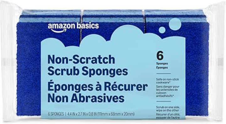 6-Pack Amazon Basics Non-Scratch Dual-Sided Sponges with S&S