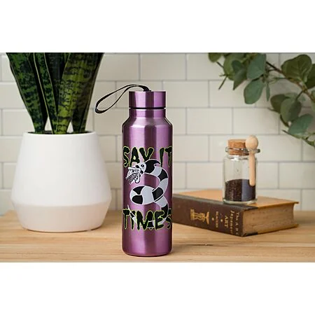 Silver Buffalo Beetlejuice Sandworm Water Bottle (27oz) 🖤💜