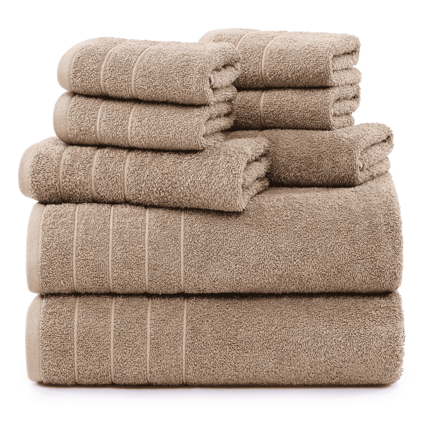 62% OFF | 6-Piece TOWN & COUNTRY EVERYDAY Textured Windowpane Set w/ 2-Bath Towels, 2-Hand Towels & 2-Washcloths (Blush)
