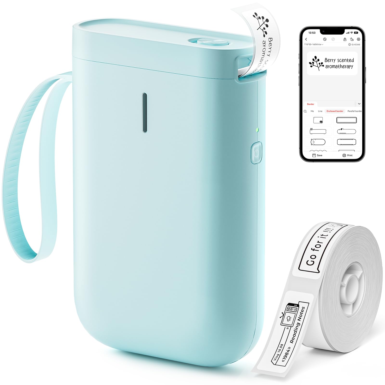 NIIMBOT Label Maker Machine D11 Label Printer Tape Included Portable Wireless Connection Multiple Templates Available for Phone Easy to Use Office Home Organization USB Rechargeable