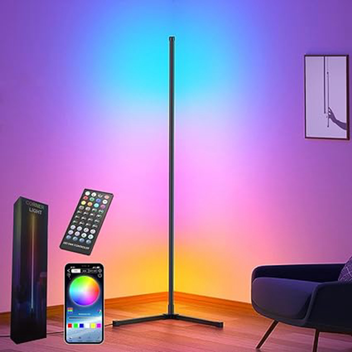 Smart RGB LED Corner Floor Lamp