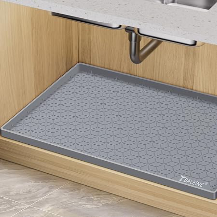 BACK* 34" x 22" BALEINE Silicone Under Sink Mat (Grey)