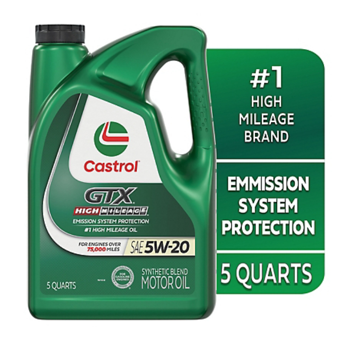 5-Qt Castrol GTX High Mileage 5W-20 Synthetic Blend Motor Oil