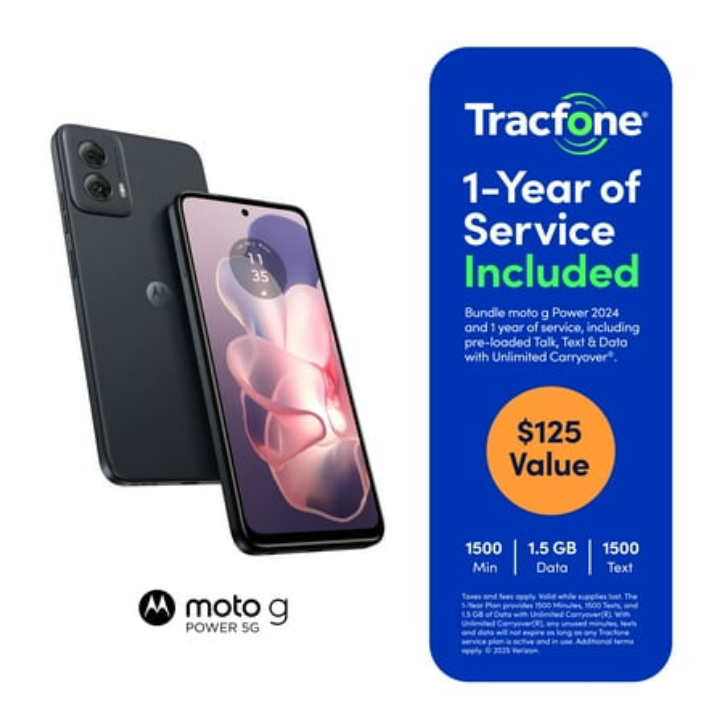 Tracfone Motorola moto g Power 5G Smartphone (2024) + 1-Yr Service Plan