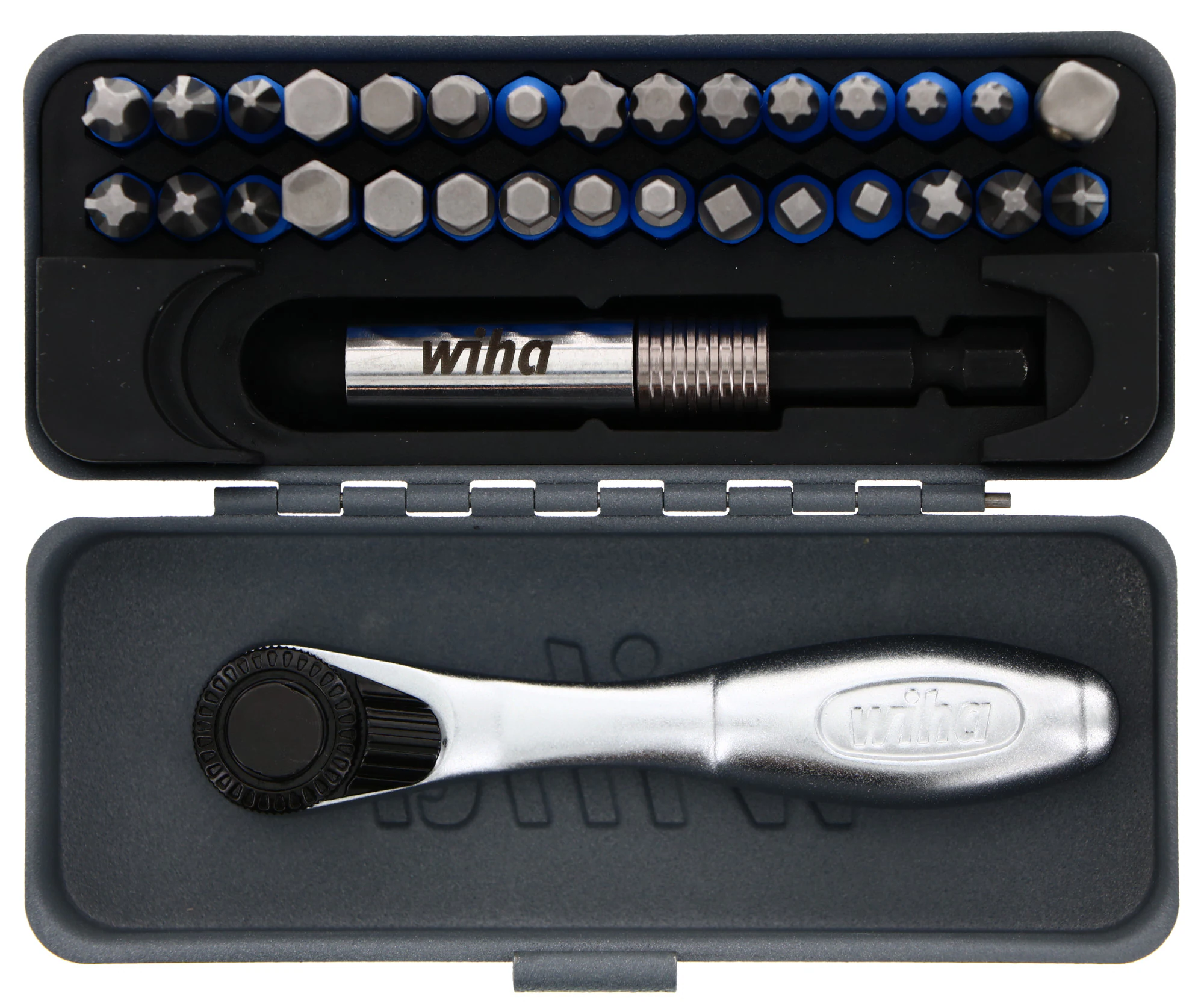 32-Piece Wiha TerminatorBlue 1/4" x 1" Impact Driver Bit Set