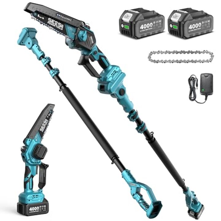 Seesii 2-in-1 Cordless Pole Saw & Mini Chainsaw – 15.5ft Reach
