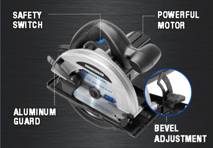 Hammerhead 12‑Amp 7‑1/4" Circular Saw w/ Blade (HACS120)