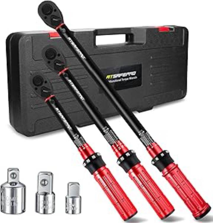 8-Pc Seesii Torque Wrench Set (1/4" 3/8" 1/2" Drive)