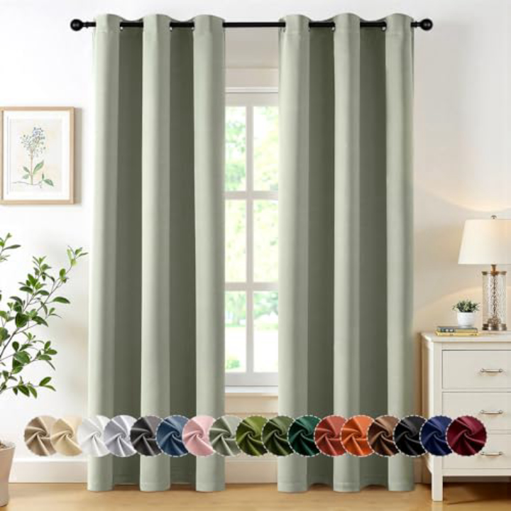 MIULEE Blackout Curtains 40x78" Sage Green - Thermal Insulated, 2 Panels