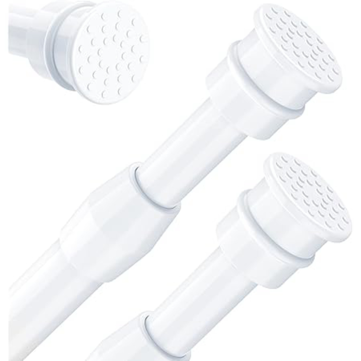 2-Pack 16" to 28" Blu-Pier Tech Spring Tension Curtain Rods (White)