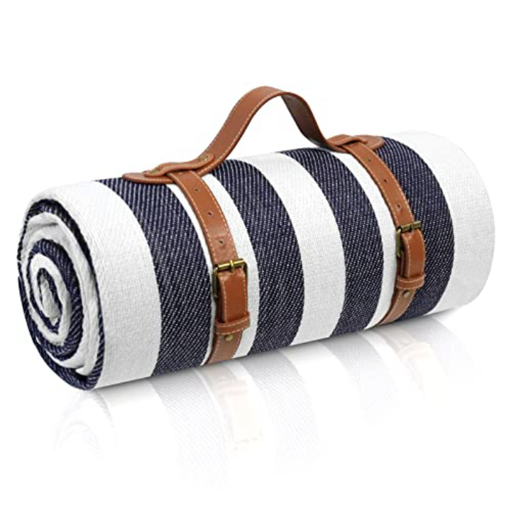 80x80 Waterproof Picnic Blanket - Seats 6-8, Folds Compact