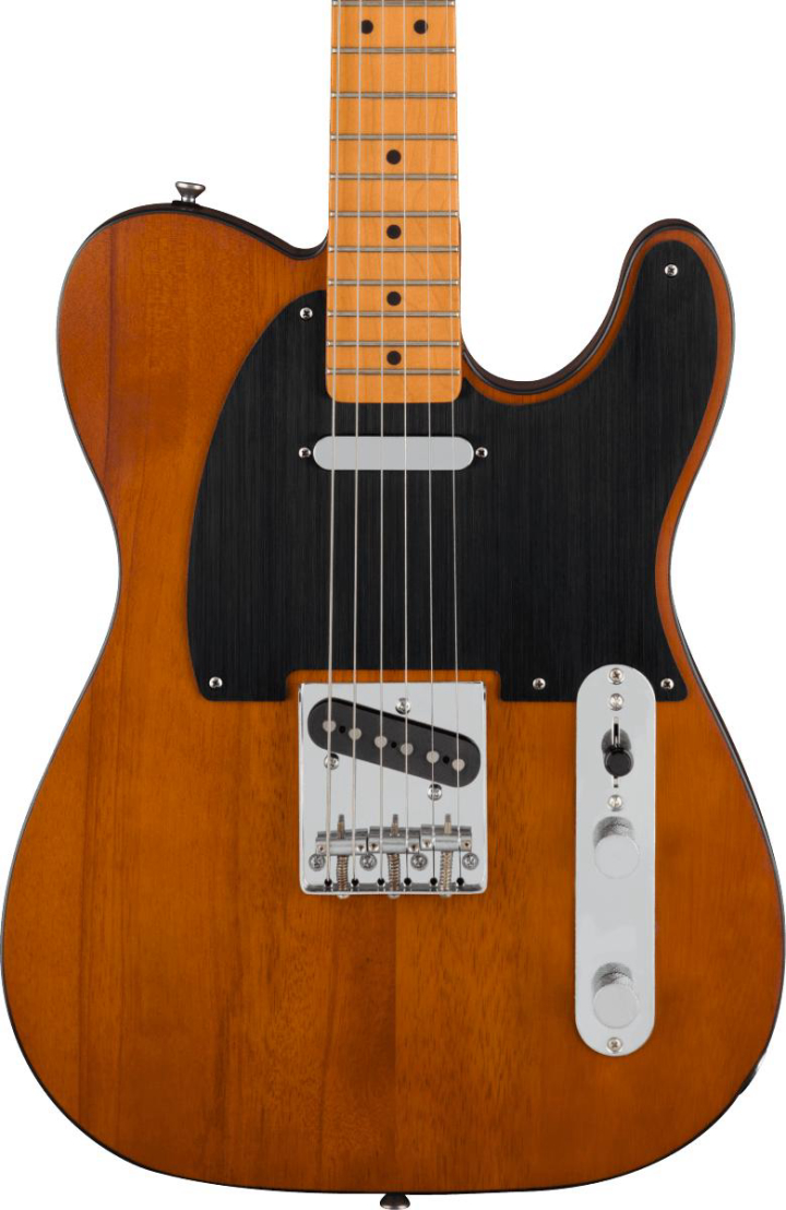 Squier Dent 'n' Scratch Electric Guitar, Vintage Edition - Satin Mocha with Maple Fingerboard