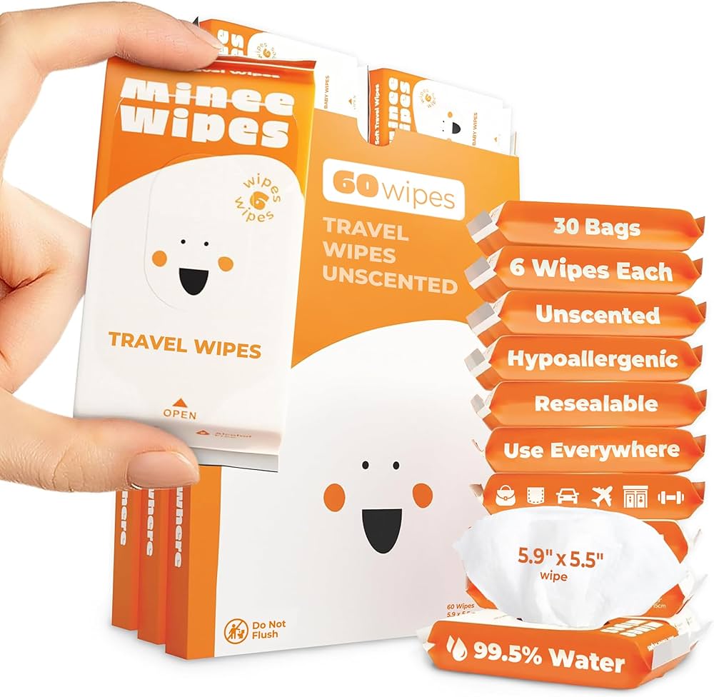 Select Accts:10-Pk 6-Ct Moonies Compact Travel Water Wipes (5.5" x 5.9", Unscented)