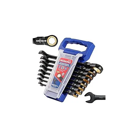 WORKPRO 8pc Flex Ratchet Wrench Metric 8mm-17mm