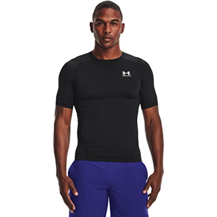 Under Armour HeatGear Compression Tee – Black/White, Small