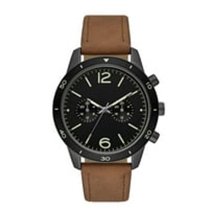 40mm GEORGE Men's Black Dial Watch with Silicone Band