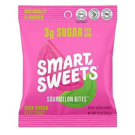 12-Pack 1.8-Oz SmartSweets Low Sugar Sourmelon Bites Gummy Candy