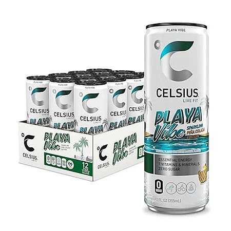 [SnS] $14.25 | 12-Pack 12-Oz CELSIUS PLAYA VIBE Sparkling Pina Colada at Amazon ($1.19 each)
