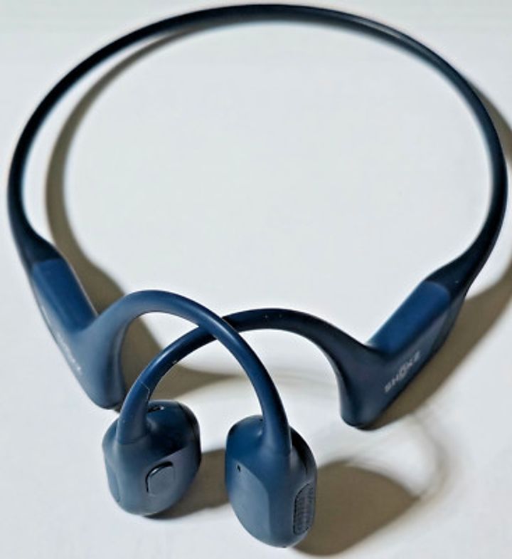 Shokz - OpenRun Pro Premium Bone Conduction Open-Ear Sport Headphones - Steel Blue - Open Box - Good