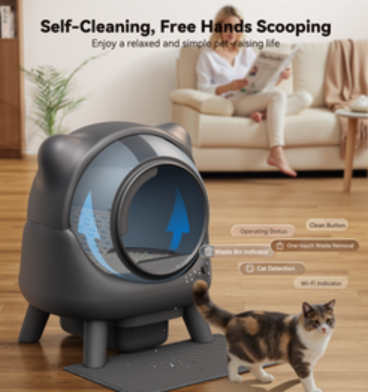 FEELNEEDY Self‑Cleaning Litter Box w/ App Monitoring