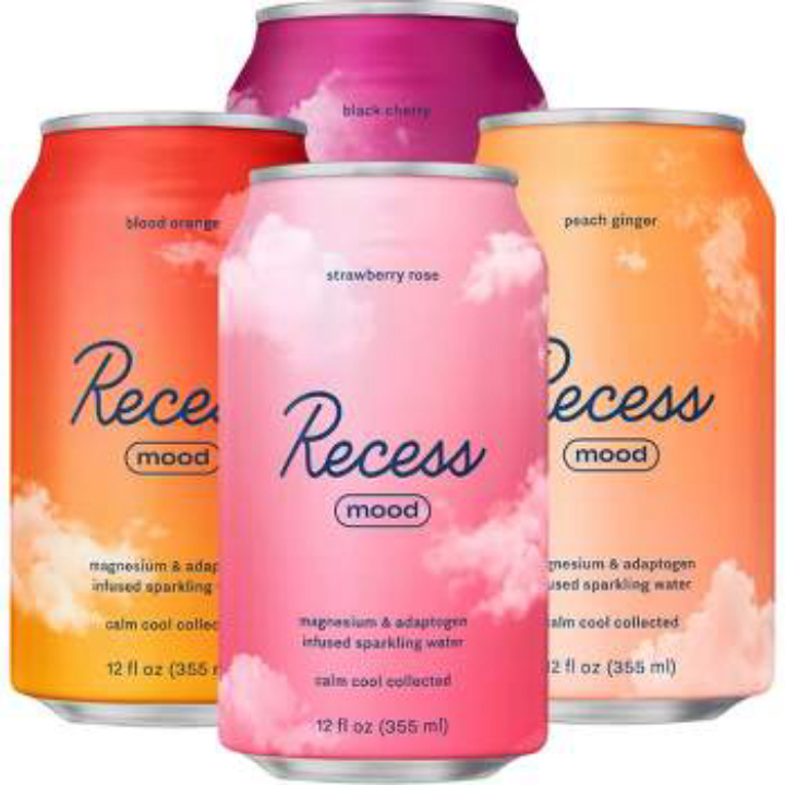 12-Pk 12-Oz Recess Mood Magnesium Supplement Drink (Variety Pack)