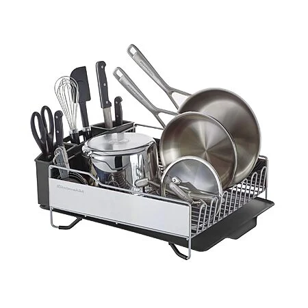 KitchenAid Large Capacity Full Size Rust Resistant Dish Rack w/ Angled Drain Board & Removable Flatware Caddy $49.99 + Free Shipping