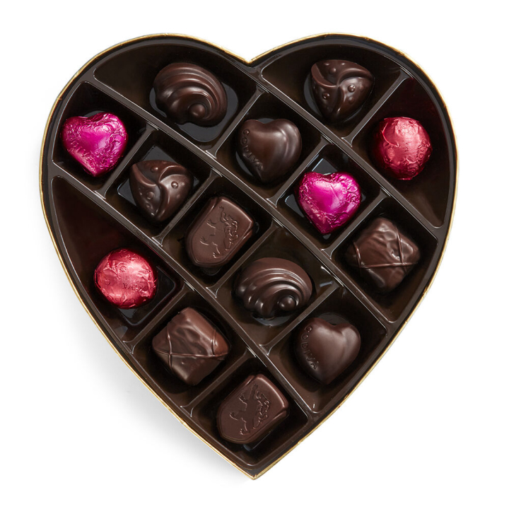 Heart Assorted Dark Chocolate Gift Box, 14 pc.